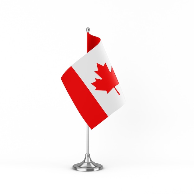 Canada Flag Right Side In White Background