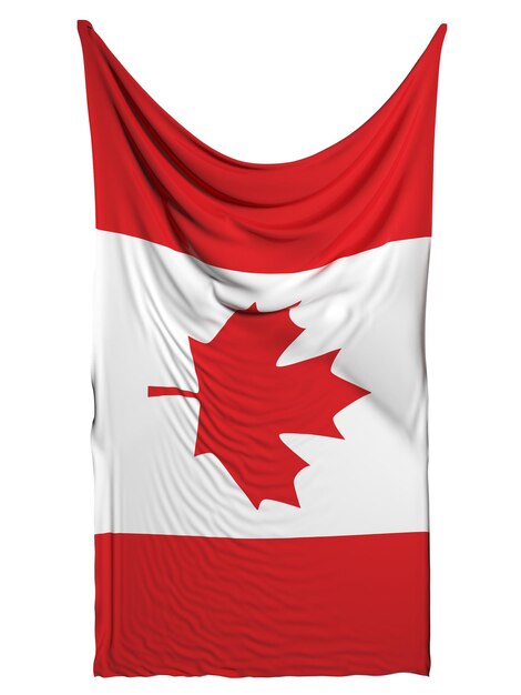 Photo canada flag on white background