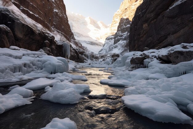 Photo canada glacier falls natural beauty snow