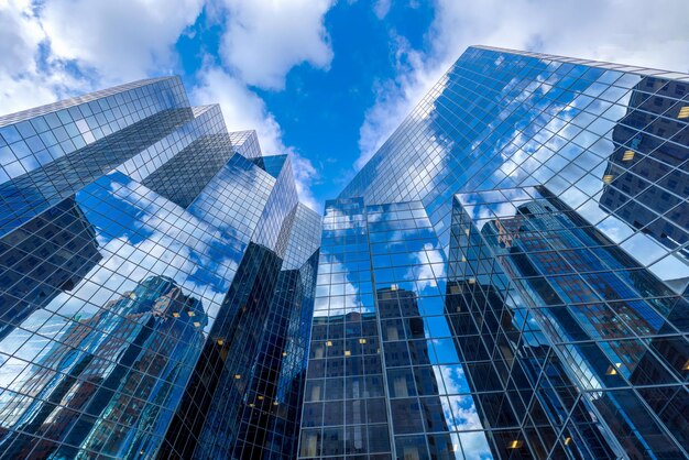 Foto canada montreal panoramische skyline in het centrum van de financiële zaken en technologie stadscentrum