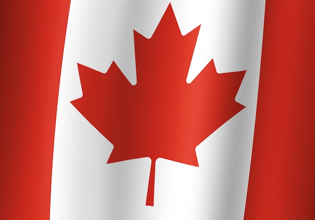 Canada national flag 3d illustration close up view