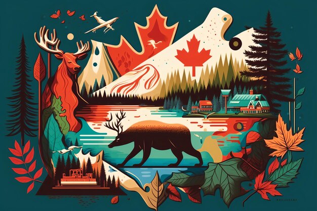 Foto illustrazione della natura del canada