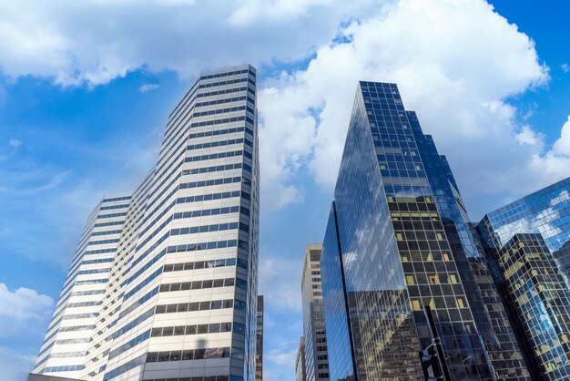 Canada scenic montreal panoramic skyline in downtown financial\
and technology city center