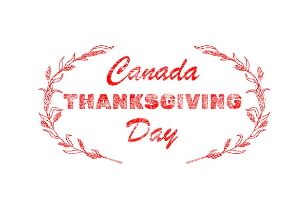 Foto biglietto d'auguri per il giorno del ringraziamento canadese scritta happy thanksgiving day primo piano del testo