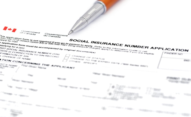 canada visa application for social security number