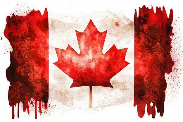 Canada vlag aquarel stijl