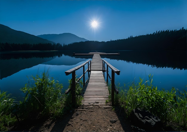 Canadees meer met reflecties van de bergen in het morenemeer