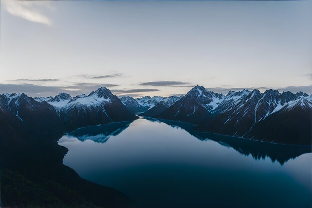 Canadees meer met reflecties van de bergen in het morenemeer