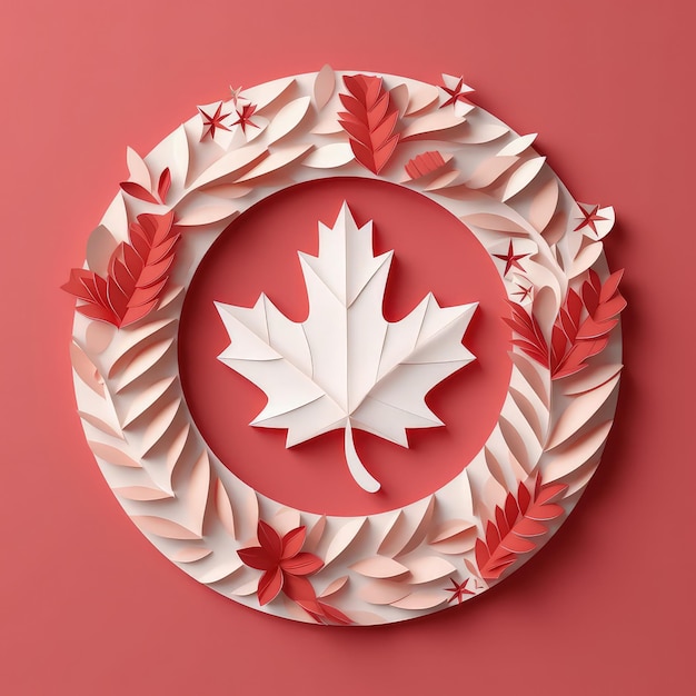 Canadese geest in papier 3D ambachtelijke stijl illustratie voor Canada Day Celebrations