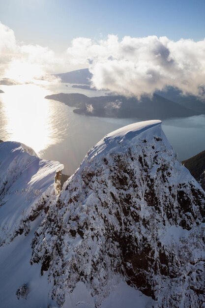 Canadese Natuur Achtergrond Luchtfoto Bergen