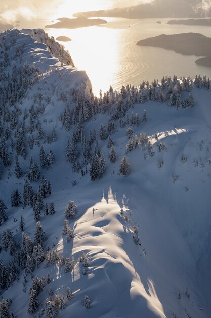 Canadese Natuur Achtergrond Luchtfoto Bergen