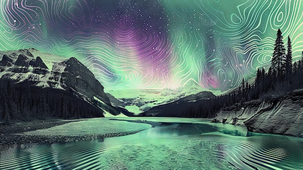 Foto canadese northern lights art collage