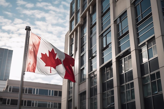 Canadese vlag op het huis AI gegenereerd