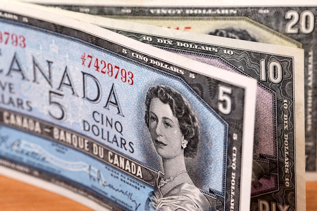 Photo canadian dollars a background