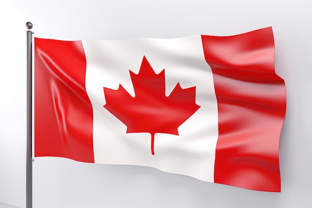 Canadian Flag Against A Blank Background