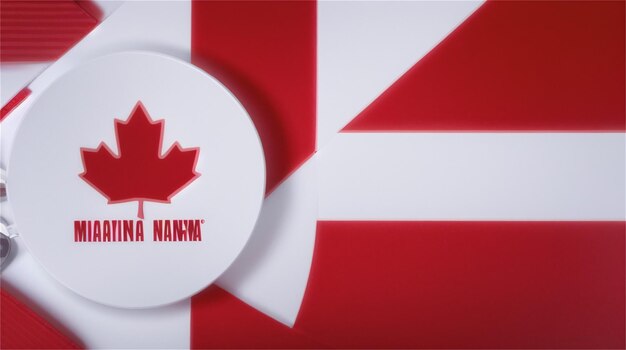 A canadian flag with a canada maple leaf logo on it