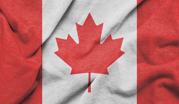 Canadian flag with fabric texture