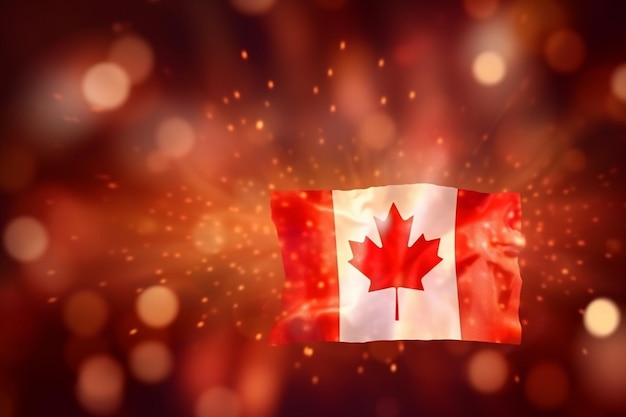 A canadian flag with a red background and a red background with a maple leaf.