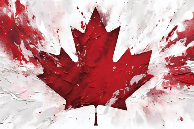 빨간 단풍잎이 달린 캐나다 국기.