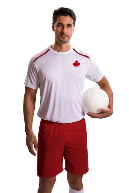 Photo canadian futebol soccer in white space