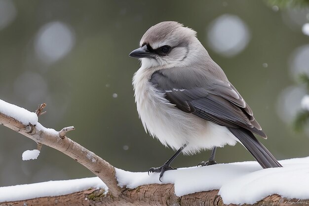 写真 カナダ・グレイ・ジェイ (perisoreus canadensis)