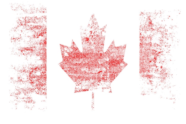 Photo canadian national flag with texture. template for design