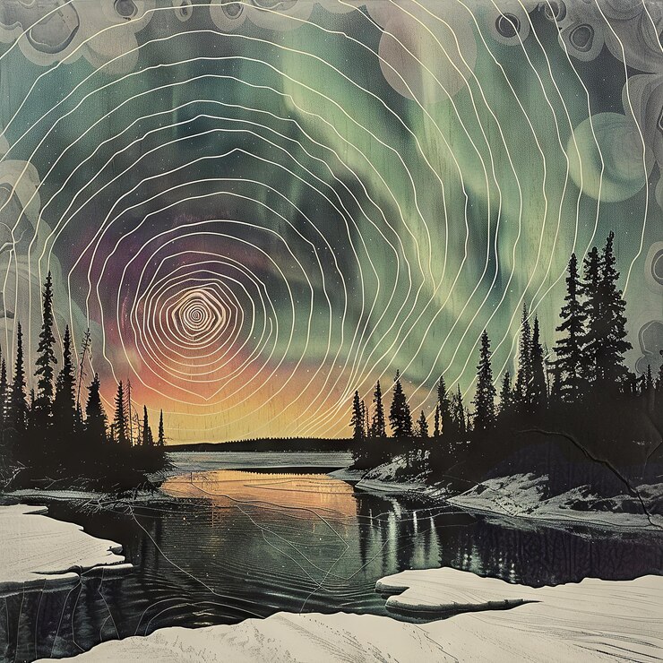 Canadian Northern Lights Art Collage