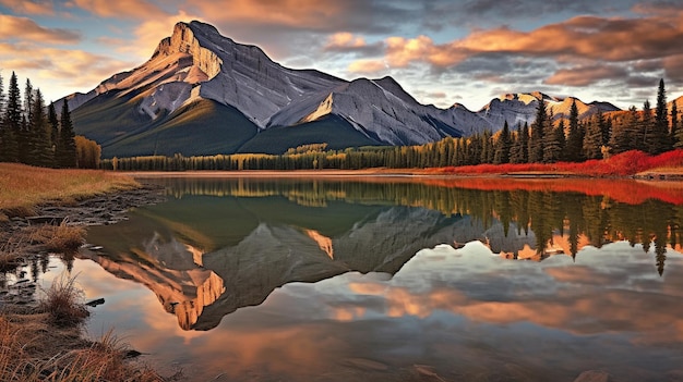 A Perfect Morning In Canadian Rockies Wall Mural Wallpaper | Canvas Art  Rocks – Canvas Art Rocks US