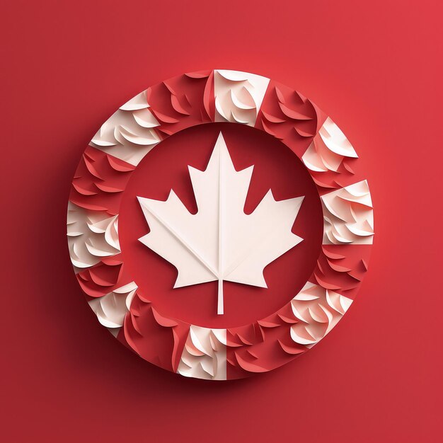 Canadian Spirit in Paper 3D Craft Style Illustration for Canada Day Celebrations