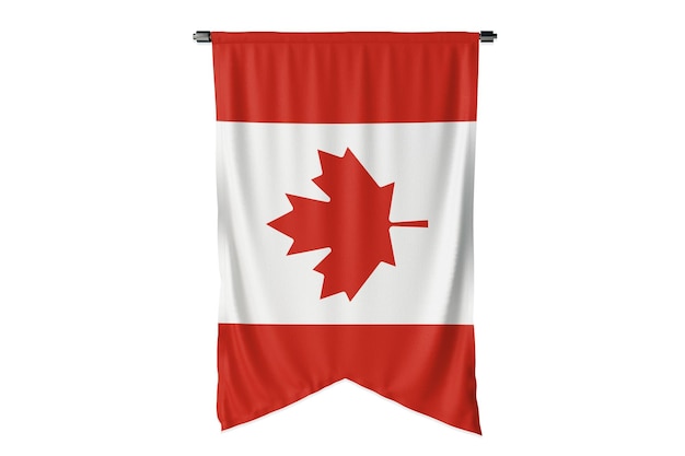 Canadian wavingr flag on a white background with a place to write texts