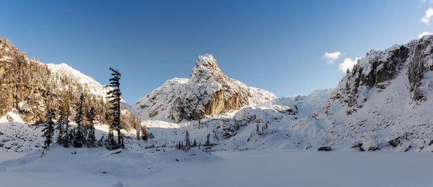 Canadian winter landscape during a bright sunny day