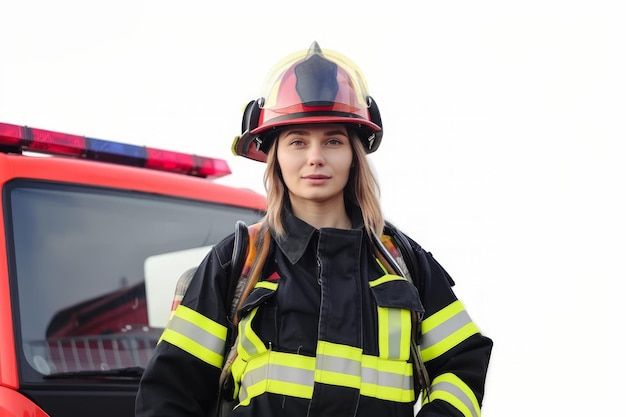 Foto pompiera canadese in uniforme