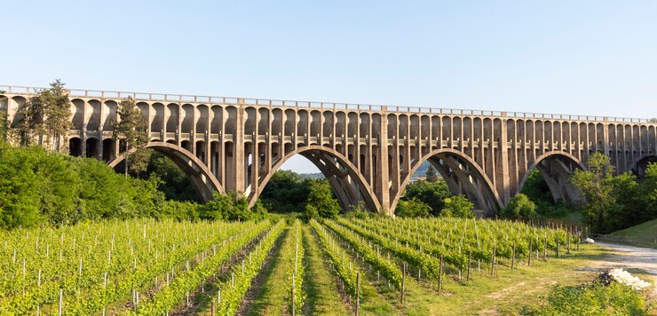 The canal bridge of the Biffis artificial canal in the province of Verona