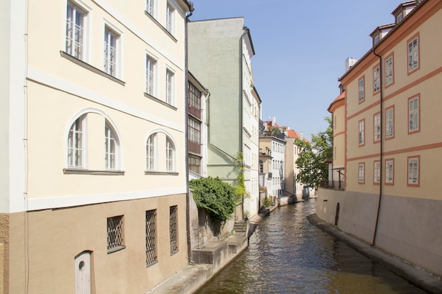 A canal in the city of prague