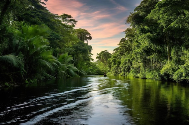 Tortuguero 국립 공원의 운하