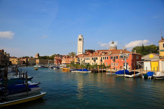 Canal stadsgezicht in Venetië, Italië