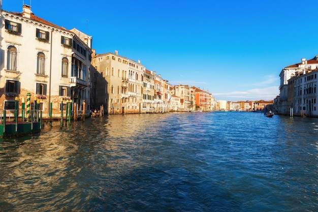 Canal in Venice Italy with beautiful houses