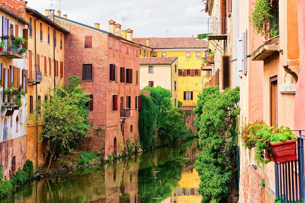 Canals in the old city of Mantua, Lombardy, Italy