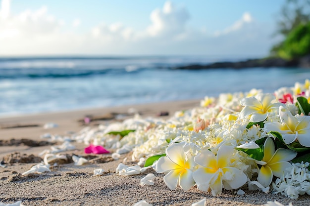 Canang sari en bloemen voor Nyepi viering