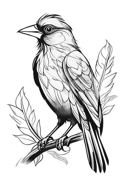 Canary Coloring Page for Adults Printable Sketch