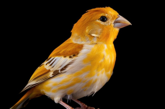 Canary Serinus canaria in white and orange Generative AI