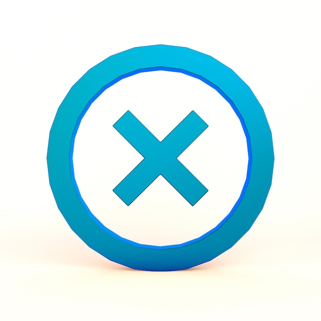 Cancel Cross Icon Front Side In White Background