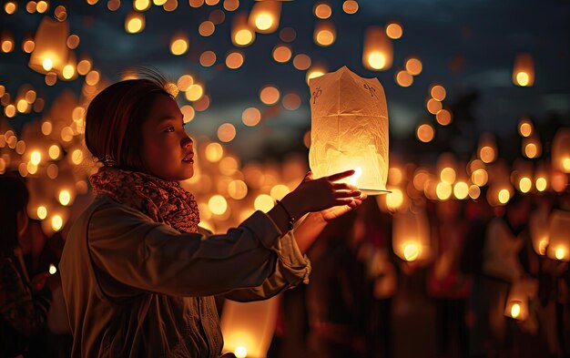 Photo cancer awareness lantern ceremony