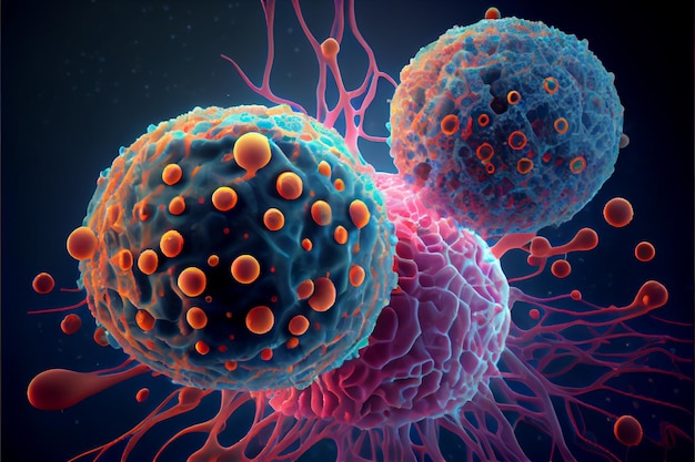 Раковая клетка Всемирный день борьбы против рака 04 февраля визуализирует виртуальную реальность