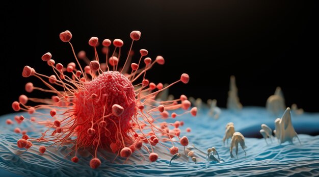 cancer cells concept Virus cells concept Tumor cells concept 3d illustration Generated AI