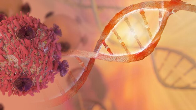 Photo cancer cells and dna concept