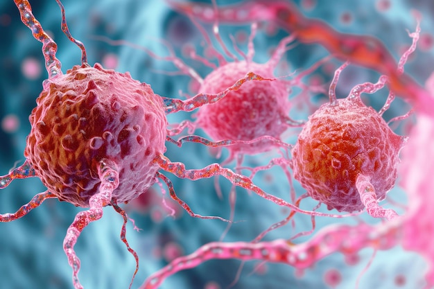 Foto crescita delle cellule cancerose vista microscopica