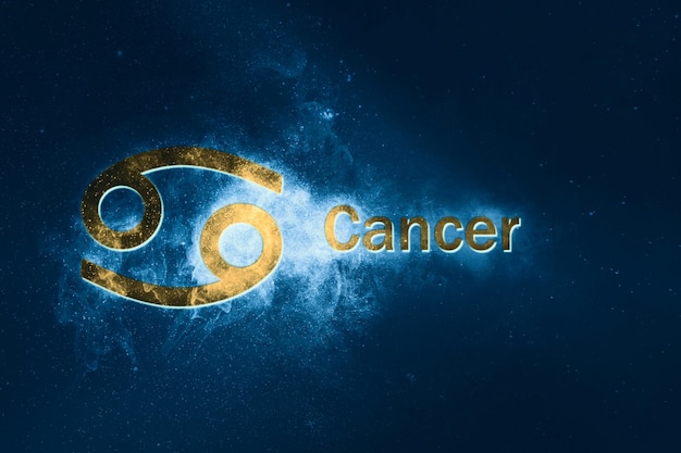 Cancer Horoscope Sign. Abstract night sky background