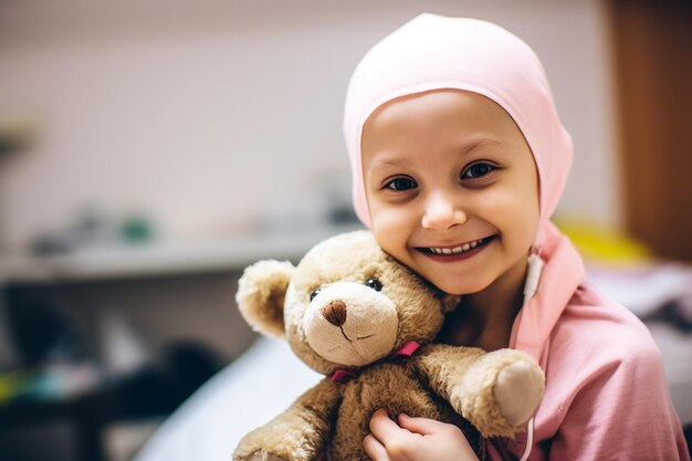 Cancer Patient Holding Toy