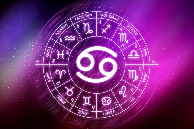 Premium Photo | Cancer zodiac sign on space background generative ai